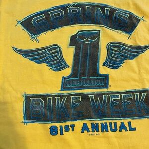 Harley-Davidson Men 2XL XXL Short Sleeve Yellow Graphic Tee Myrtle Beach